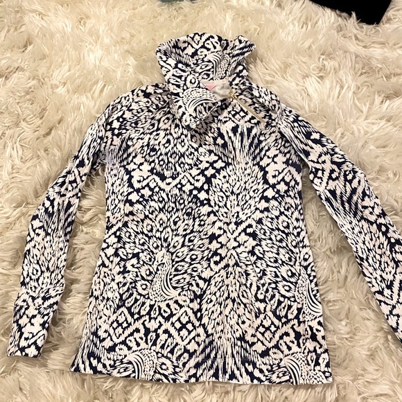 Tops - Lilly Pulitzer peacock cotton blouse side zipper